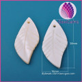 large size shell leaves 18x 36mm / white shell pendant